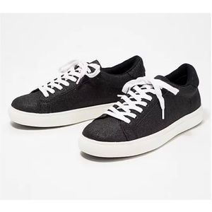 Isaac Mizrahi Live Lace up Glitter Sneaker